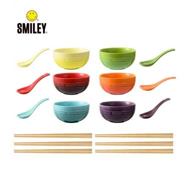 法国笑脸SMILEY彩韵餐具18件套