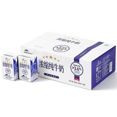 天润五星浓缩纯牛奶125g*20盒